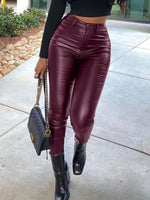 Black Faux-Leather Skinny Pants--Clearance