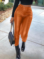 Black Faux-Leather Skinny Pants--Clearance