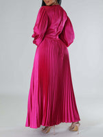 Solid Pleated Dress--Clearance