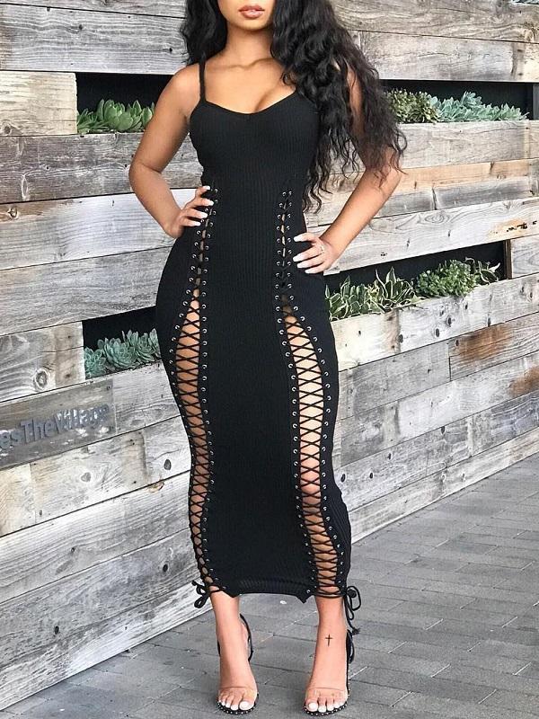 Lace-Up Cami Dress--Clearance